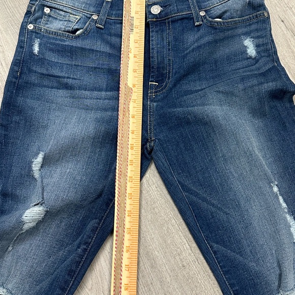 7 For All Mankind The Ankle Skinny Distressed Jeans - Picture 4 of 8